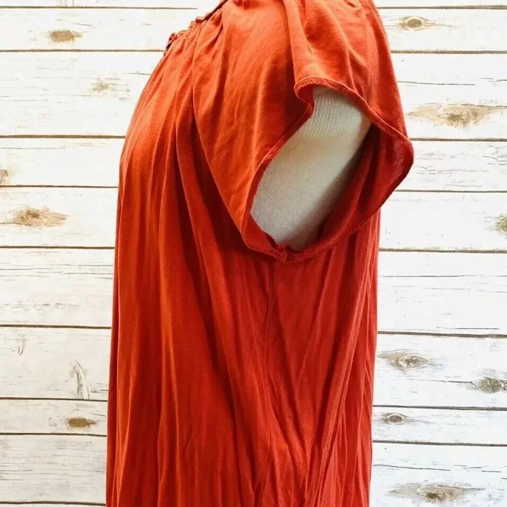 LOFT Women Short Sleeve Pullover Boat Neck Coral Casual Shirt Top Size Small - Picture 8 of 11